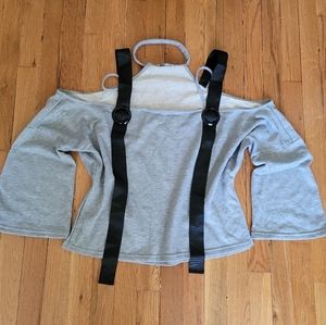 Grey Off Shoulder Top